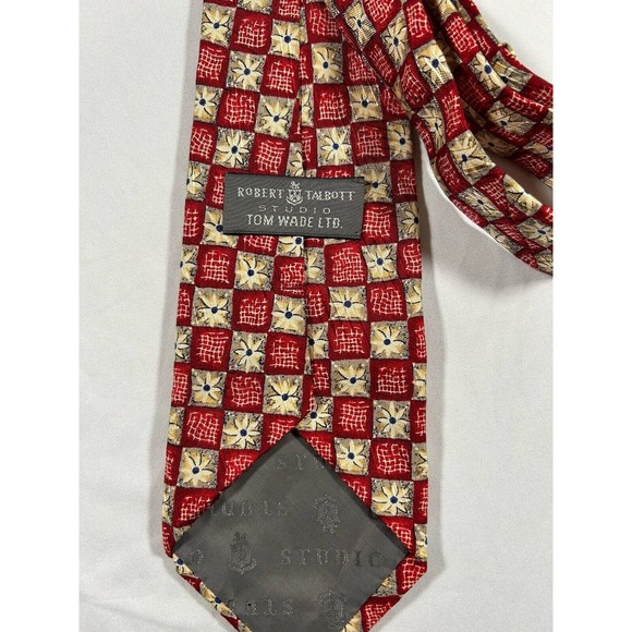 Vintage Robert Talbott Studio Geometric Daisy 100%Silk Tie Hand Sewn Made In USA - Picture 3 of 5